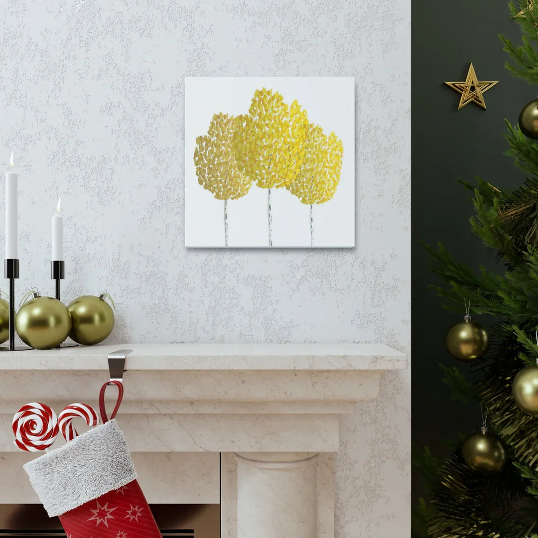 Fall Aspen Canvas - Stretched Cotton Canvas Art Print With Yellow Fall Foliage