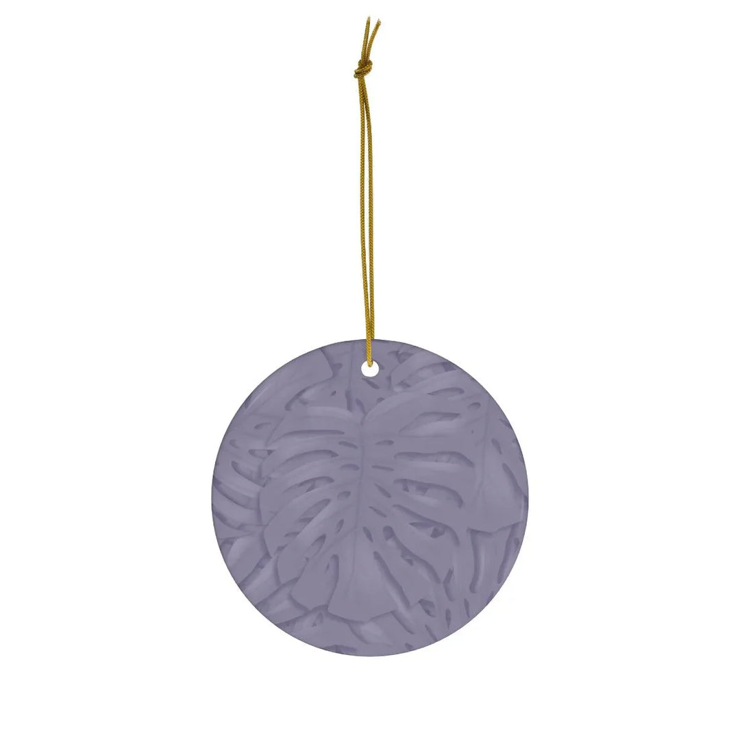 Violet Monstera Pattern Ceramic Ornament, Home Decor, Laura Christine Photography & Design, Ceramic, Christmas, Glossy, Holiday Picks, Home & Living, ornament, Ornaments, Seasonal Decorations, Laura Christine Photography & Design, laurachristinedesign.com