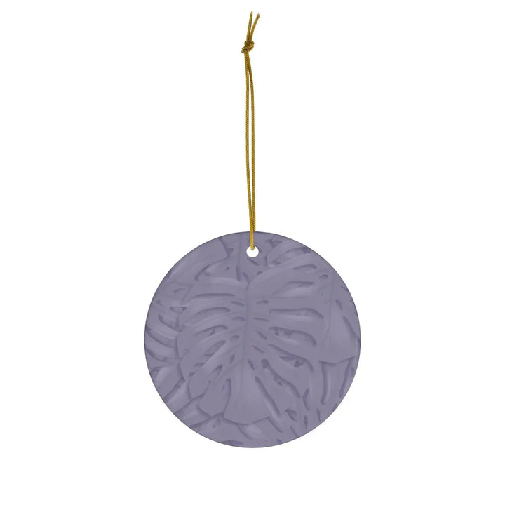 Violet Monstera Pattern Ceramic Ornament, Home Decor, Laura Christine Photography & Design, Ceramic, Christmas, Glossy, Holiday Picks, Home & Living, ornament, Ornaments, Seasonal Decorations, Laura Christine Photography & Design, laurachristinedesign.com