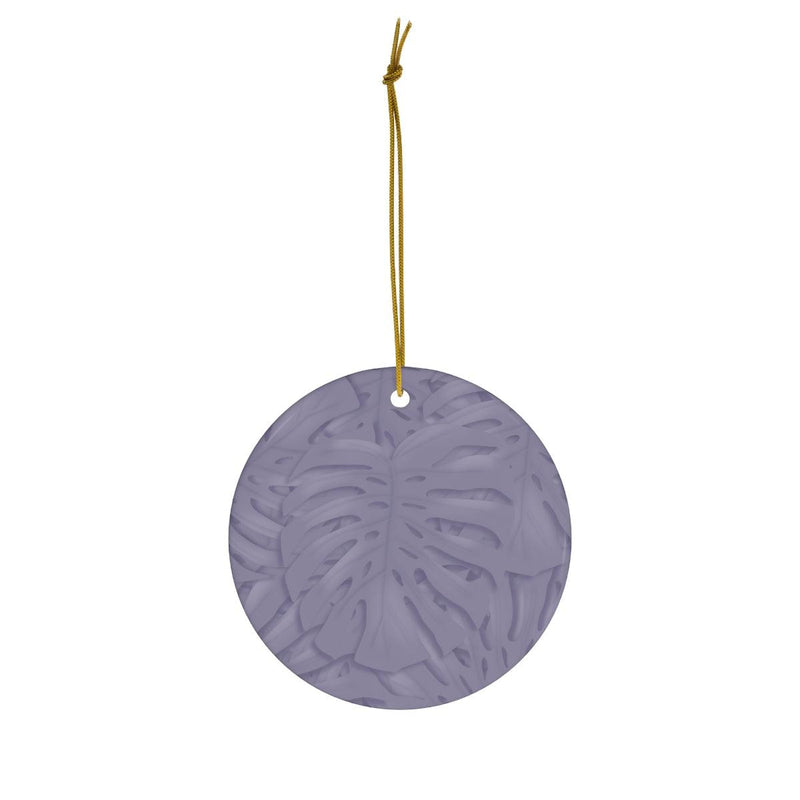 Violet Monstera Pattern Ceramic Ornament, Home Decor, Laura Christine Photography & Design, Ceramic, Christmas, Glossy, Holiday Picks, Home & Living, ornament, Ornaments, Seasonal Decorations, Laura Christine Photography & Design, laurachristinedesign.com