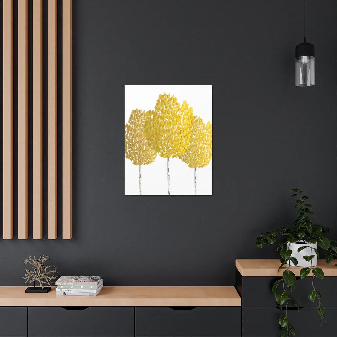 Fall Aspen Canvas - Stretched Cotton Canvas Art Print With Yellow Fall Foliage