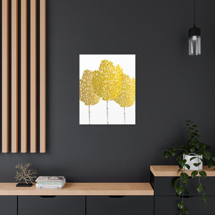 Fall Aspen Canvas - Stretched Cotton Canvas Art Print With Yellow Fall Foliage