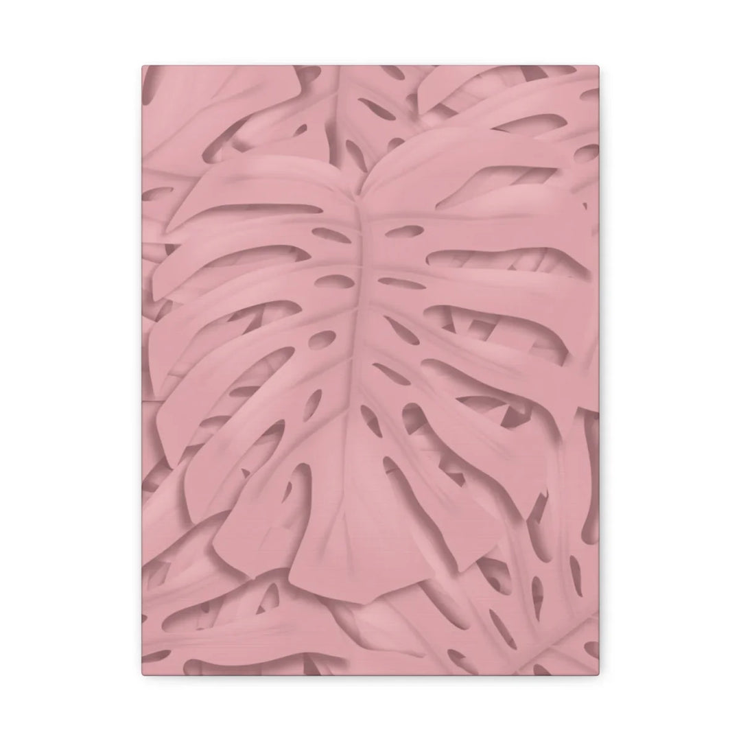 Monstera Canvas Art | Pink Wall Art - Botanical Wall Decor on Stretched Cotton Canvas Print
