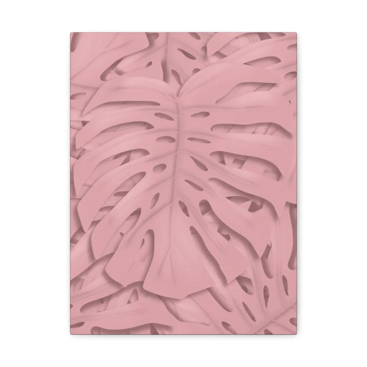 Monstera Canvas Art | Pink Wall Art - Botanical Wall Decor on Stretched Cotton Canvas Print