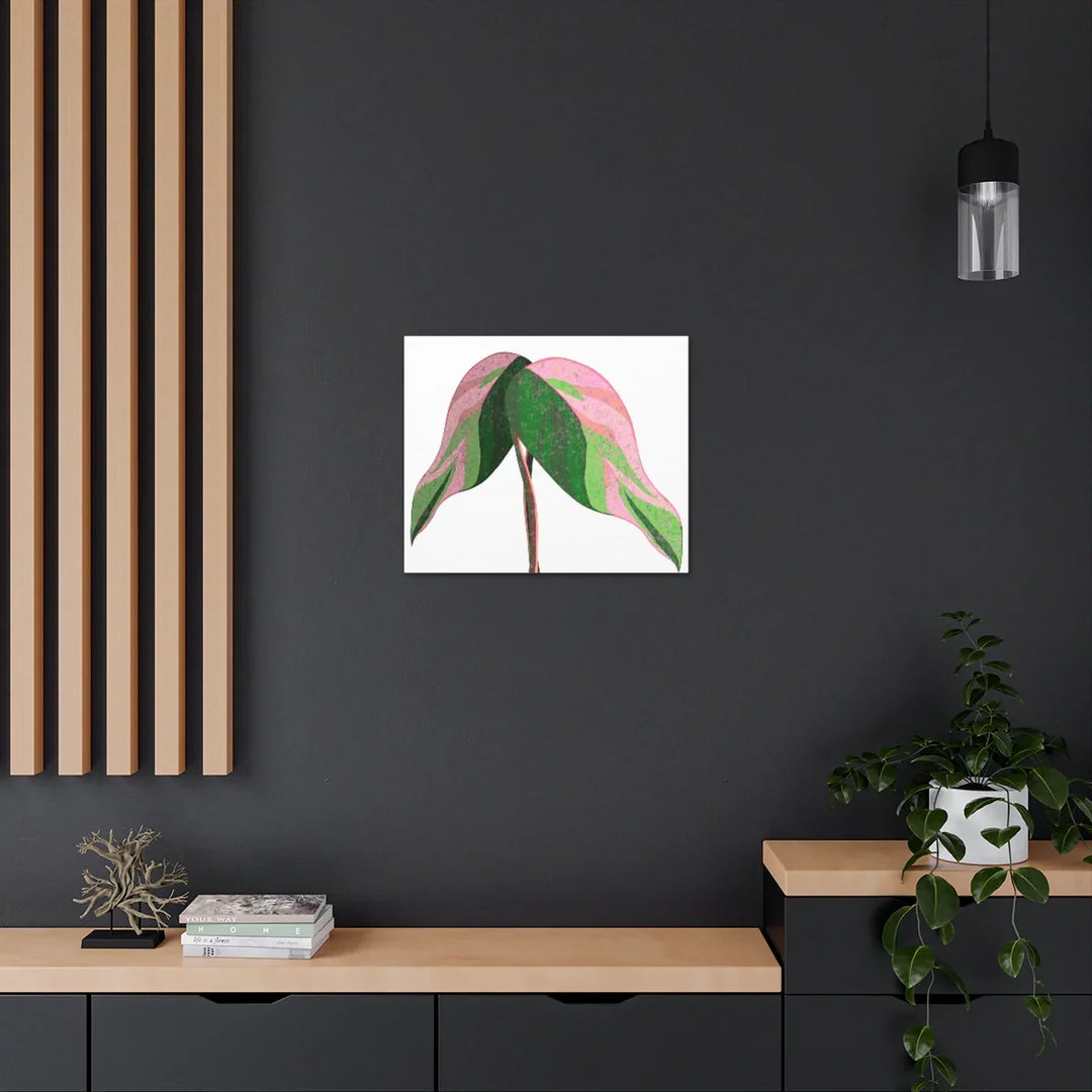 Pink Princess Philodendron Canvas Art Print – Botanical Wall Decor | Matte Finish