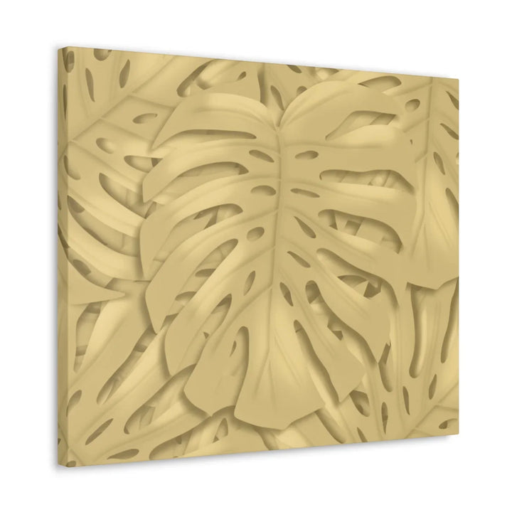 Golden Monstera Canvas - Indoor Wall Art | Durable Matte Finish Canvas Art Print
