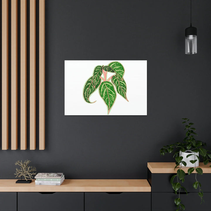 Aglaonema Plant Canvas | Sparkling Plant Artwork - Colorfast Canvas Art Print Decor