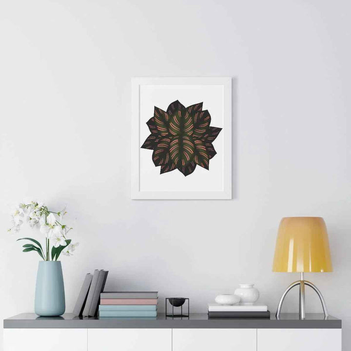 Calathea Pinstripe Print - Framed Botanical Art With Matte Finish & Acrylic Cover