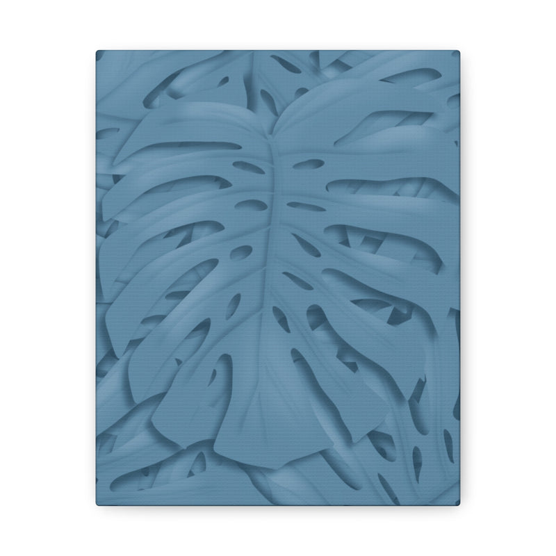 Cerulean Blue Monstera Canvas