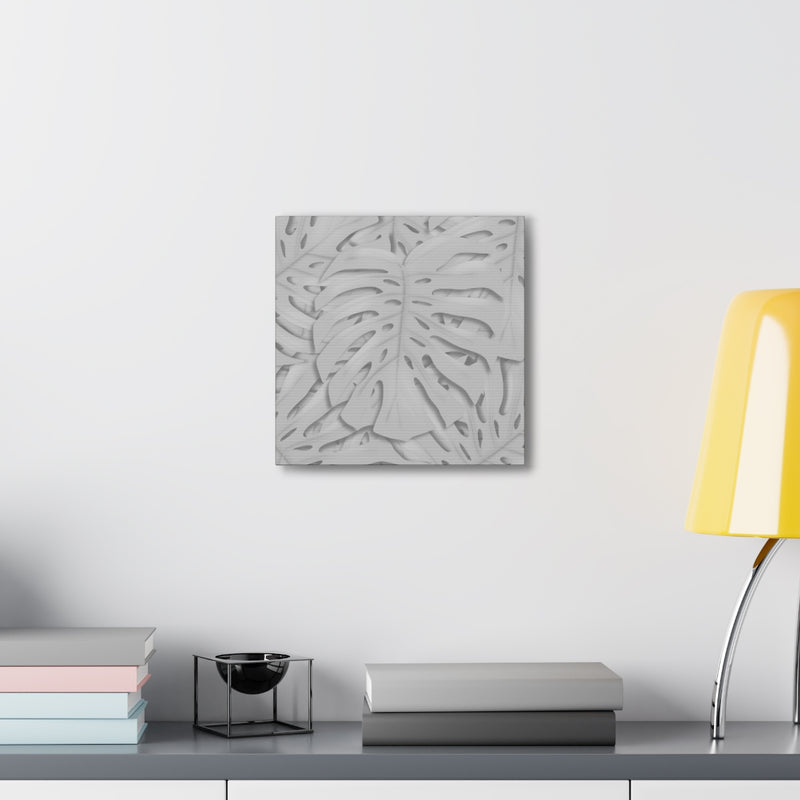 Soft Gray Monstera Canvas