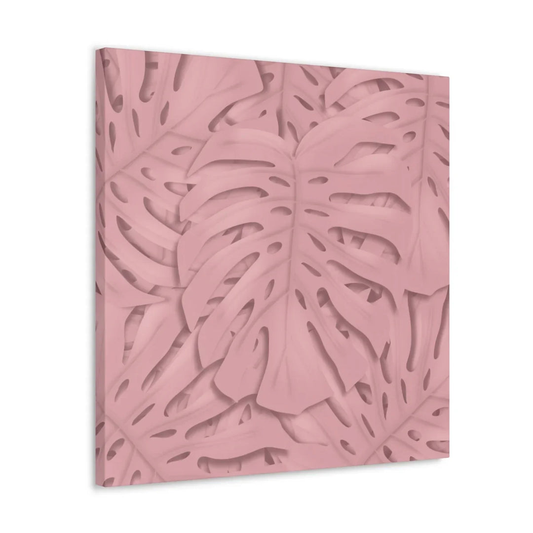 Monstera Canvas Art | Pink Wall Art - Botanical Wall Decor on Stretched Cotton Canvas Print