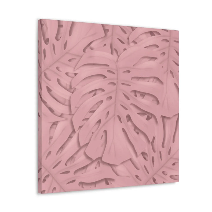 Monstera Canvas Art | Pink Wall Art - Botanical Wall Decor on Stretched Cotton Canvas Print