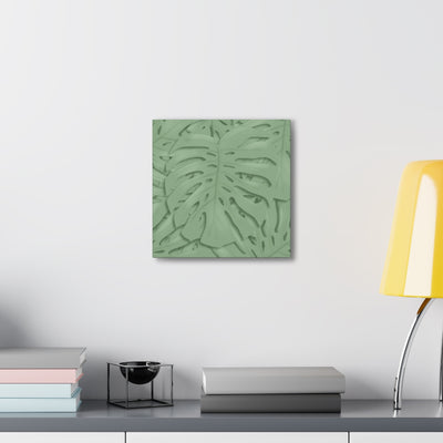 Deep Sage Monstera Canvas