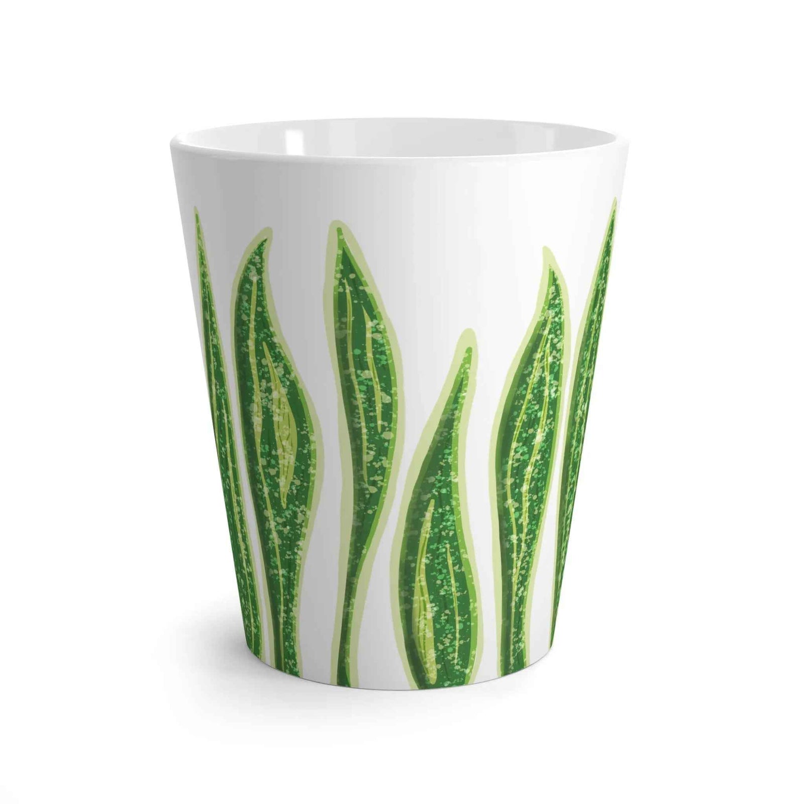 Snake Plant Latte Mug - Durable 12oz Ceramic Coffee Cup With Easy Grip Handle