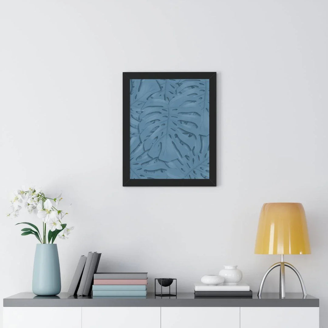 Cerulean Blue Monstera Framed Print, Poster, Laura Christine Photography & Design, Framed, Home & Living, Indoor, Paper, Posters, Laura Christine Photography & Design, laurachristinedesign.com