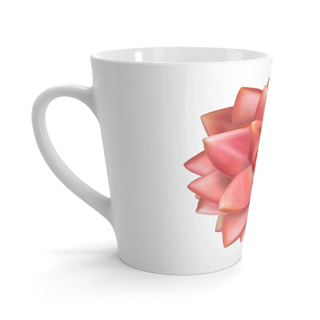 Succulent Mug - Ceramic Coffee Cup with Rosette Succulent Design & Glossy Finish