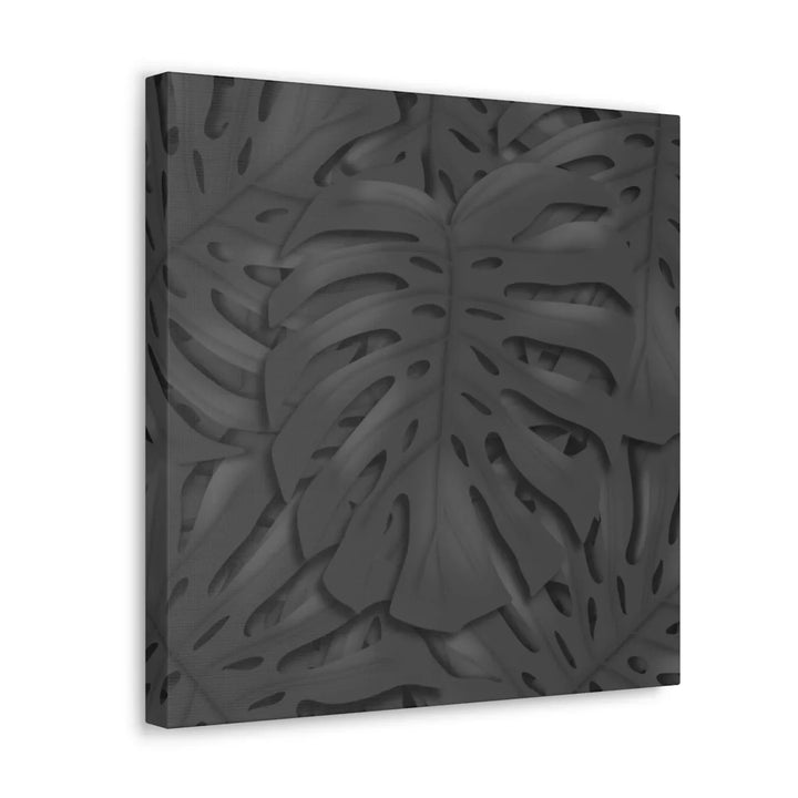 Monstera Canvas Art – Charcoal Leaf Canvas Art Print | Durable Matte Cotton Wall Decor