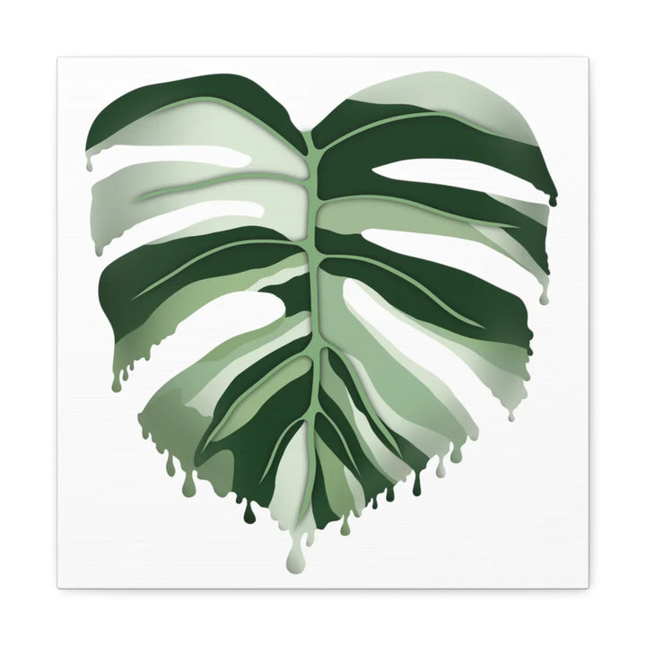 Melting Monstera Albo Canvas | Large Botanical Canvas Art Print With Matte Finish - Laura Christine Photography & Design