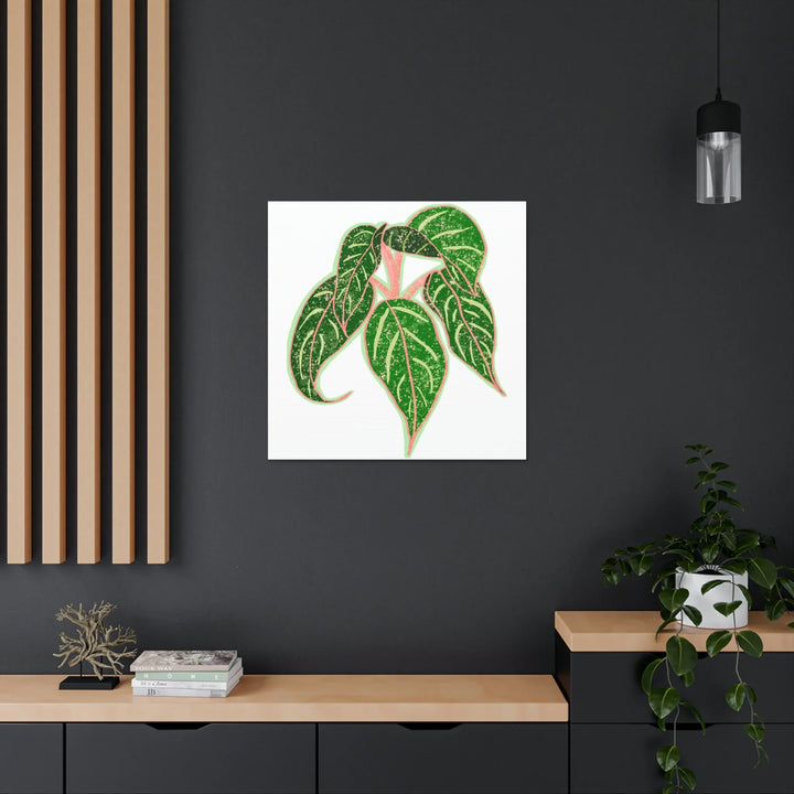Aglaonema Plant Canvas | Sparkling Plant Artwork - Colorfast Canvas Art Print Decor