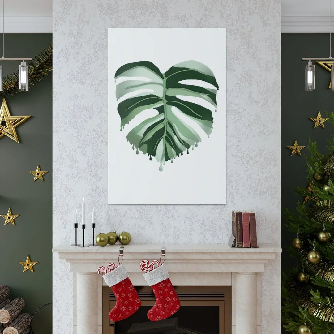 Melting Monstera Albo Canvas | Large Botanical Canvas Art Print With Matte Finish - Laura Christine Photography & Design