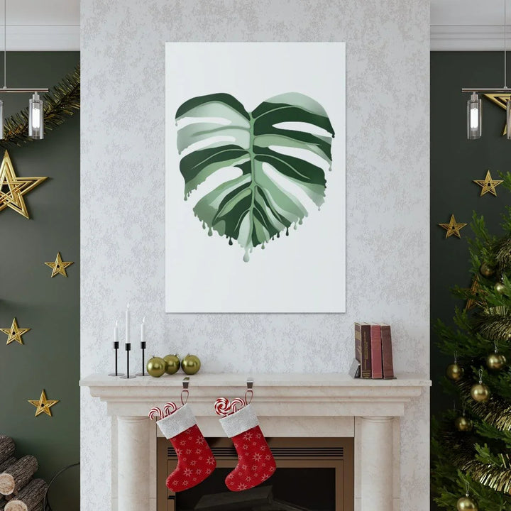 Melting Monstera Albo Canvas | Large Botanical Canvas Art Print With Matte Finish - Laura Christine Photography & Design