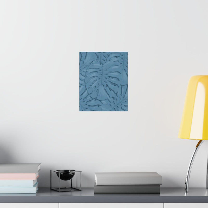 Cerulean Blue Monstera Print, Poster, Laura Christine Photography & Design, Back to School, Home & Living, Indoor, Matte, Paper, Posters, Valentine&