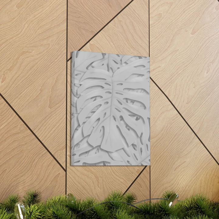 Monstera Canvas Art | Gray Canvas Print - Stretched Cotton Art Print for Indoor Wall Decor