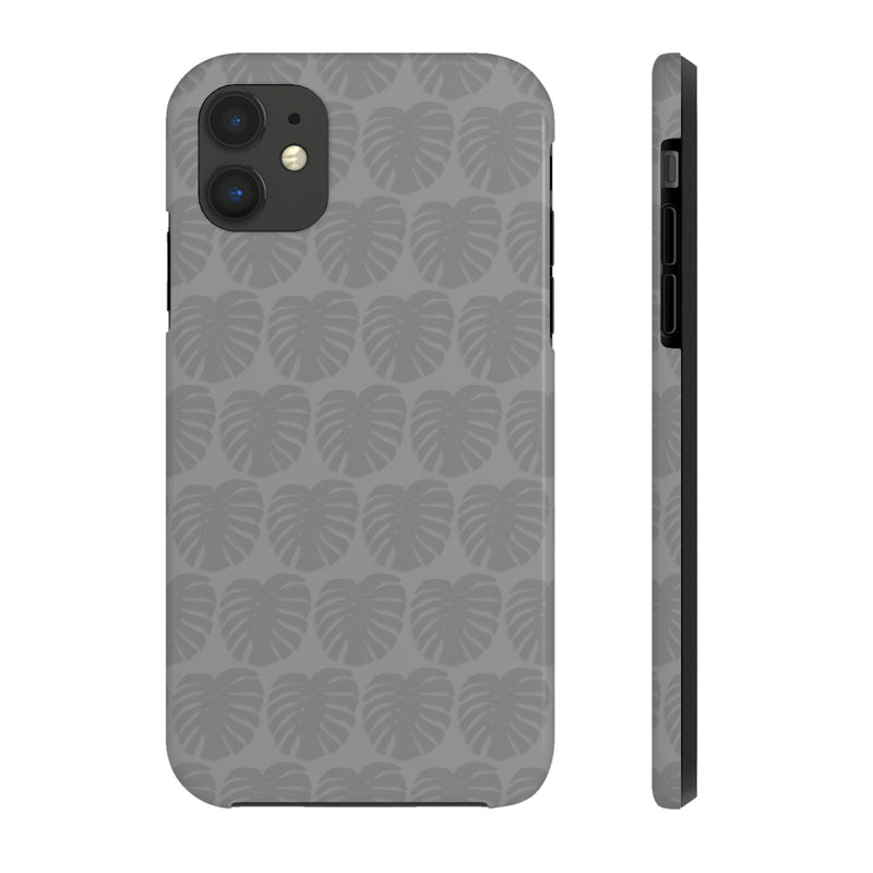 Gray Monstera Phone Case, Phone Case, Printify, Accessories, Glossy, iPhone Cases, Matte, Phone accessory, Phone Cases, Samsung Cases, Laura Christine Photography & Design, laurachristinedesign.com