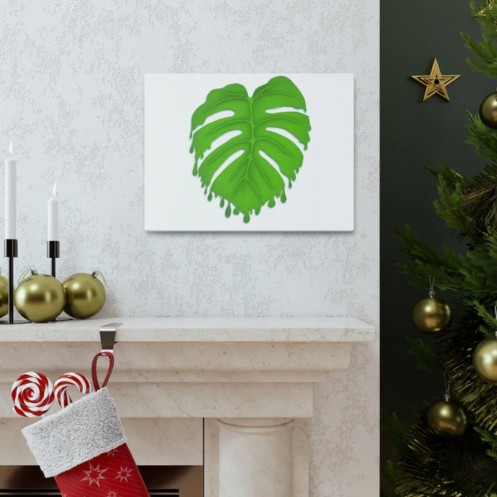 Melting Monstera Canvas | Large Botanical Canvas Art Print With Matte Finish