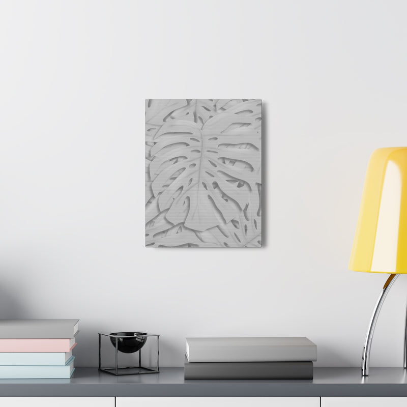 Soft Gray Monstera Canvas