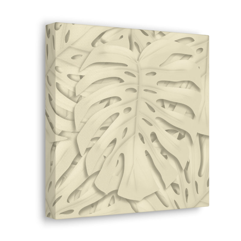 Soft Beige Monstera Canvas