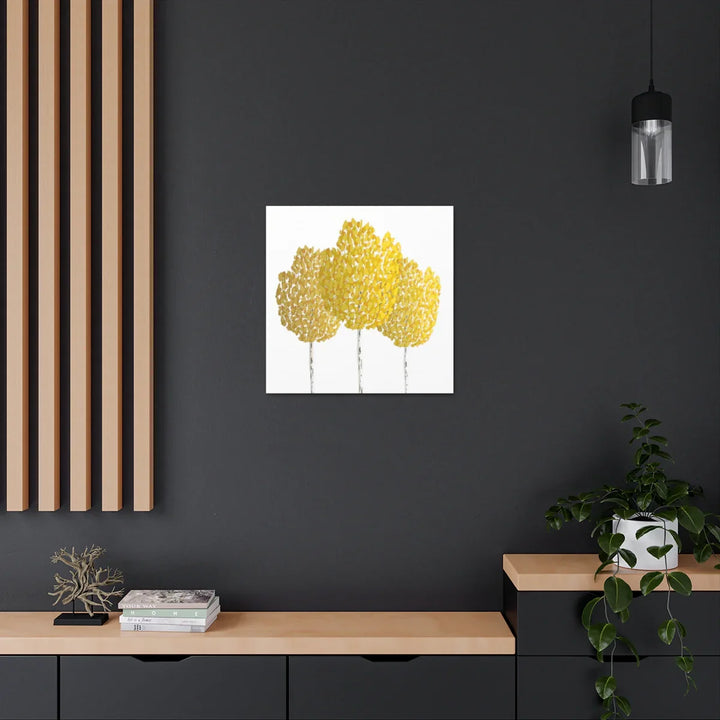 Fall Aspen Canvas - Stretched Cotton Canvas Art Print With Yellow Fall Foliage