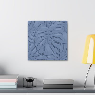 Slate Blue Monstera Canvas