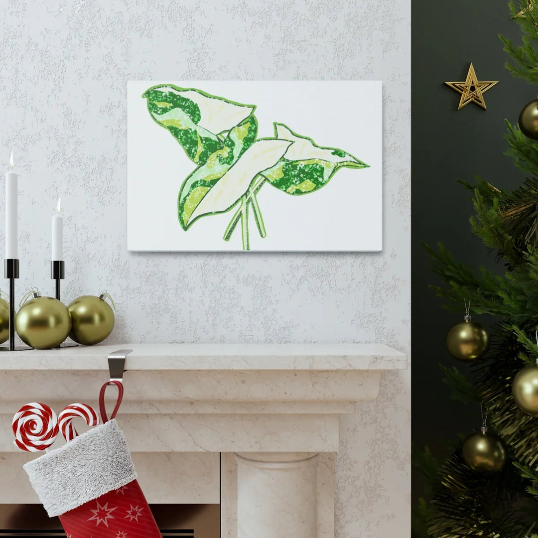 Marble Syngonium Canvas - Botanical Canvas Art Print | Durable Cotton Matte Finish - Laura Christine Photography & Design