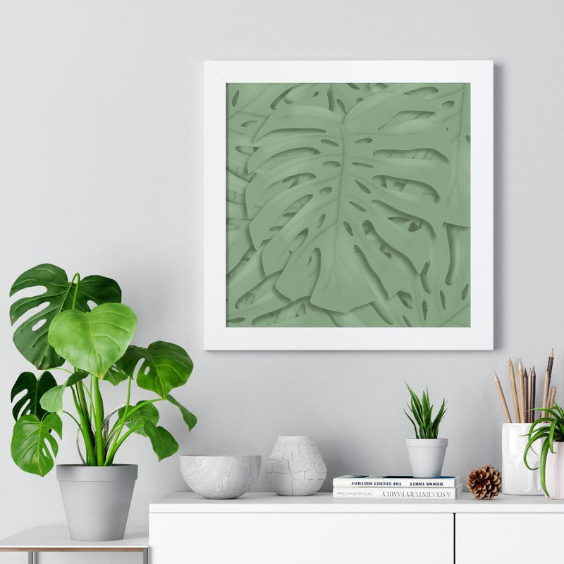 Deep Sage Monstera Framed Print, Poster, Laura Christine Photography & Design, Framed, Home & Living, Indoor, Paper, Posters, Laura Christine Photography & Design, laurachristinedesign.com