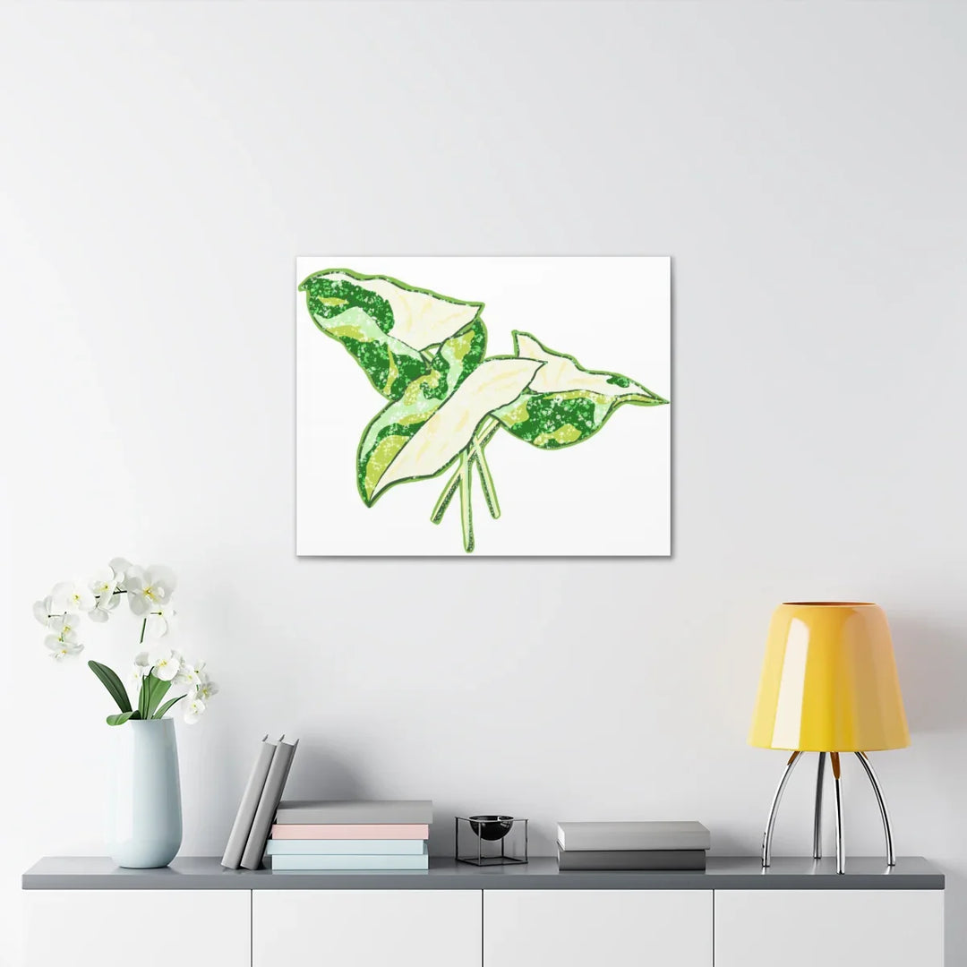 Marble Syngonium Canvas - Botanical Canvas Art Print | Durable Cotton Matte Finish - Laura Christine Photography & Design