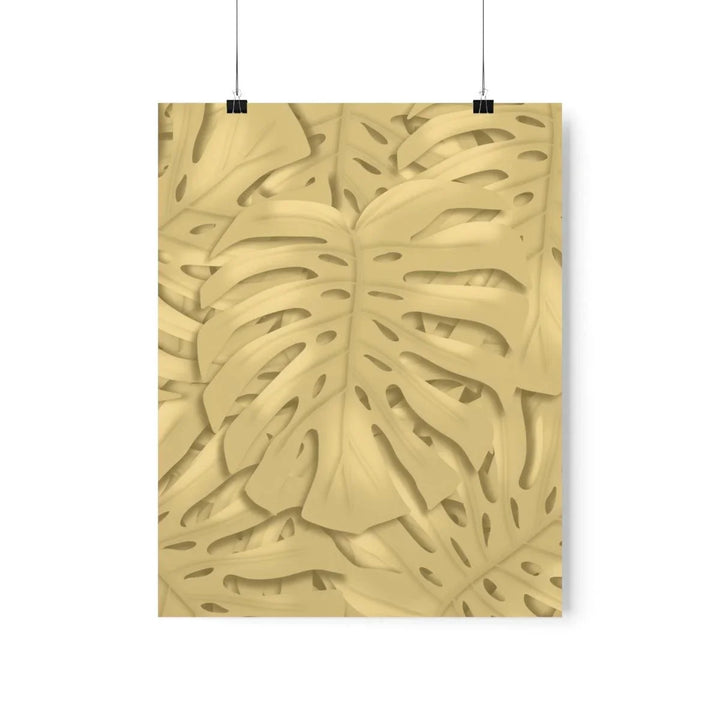 Golden Monstera Pattern Print, Poster, Laura Christine Photography & Design, Back to School, Home & Living, Indoor, Matte, Paper, Posters, Valentine's Day promotion, Laura Christine Photography & Design, laurachristinedesign.com