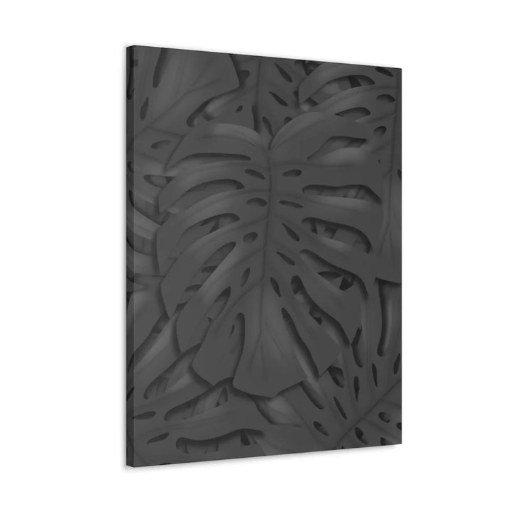 Monstera Canvas Art – Charcoal Leaf Canvas Art Print | Durable Matte Cotton Wall Decor