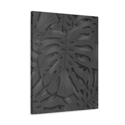 Charcoal Monstera Canvas