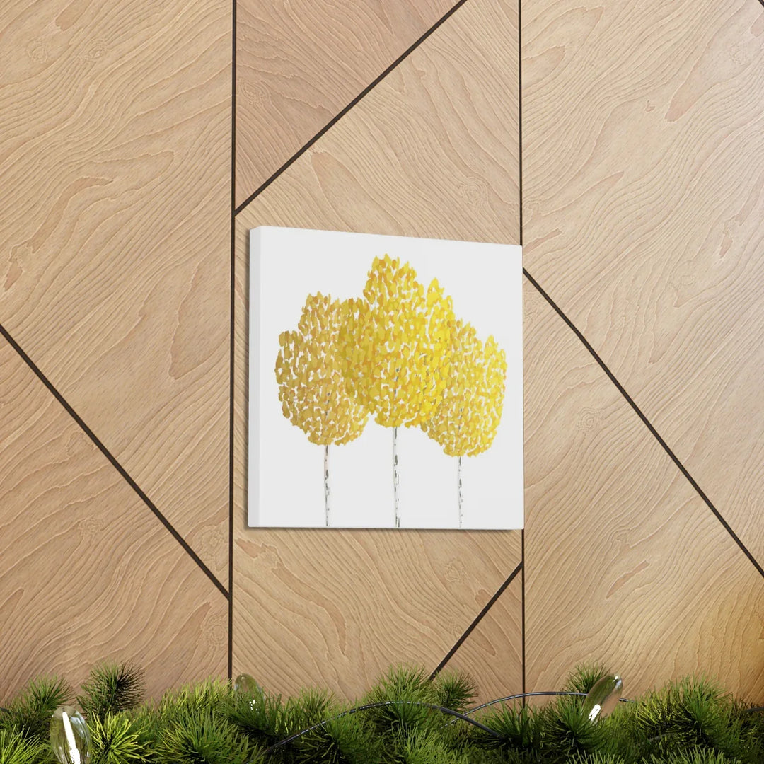 Fall Aspen Canvas - Stretched Cotton Canvas Art Print With Yellow Fall Foliage