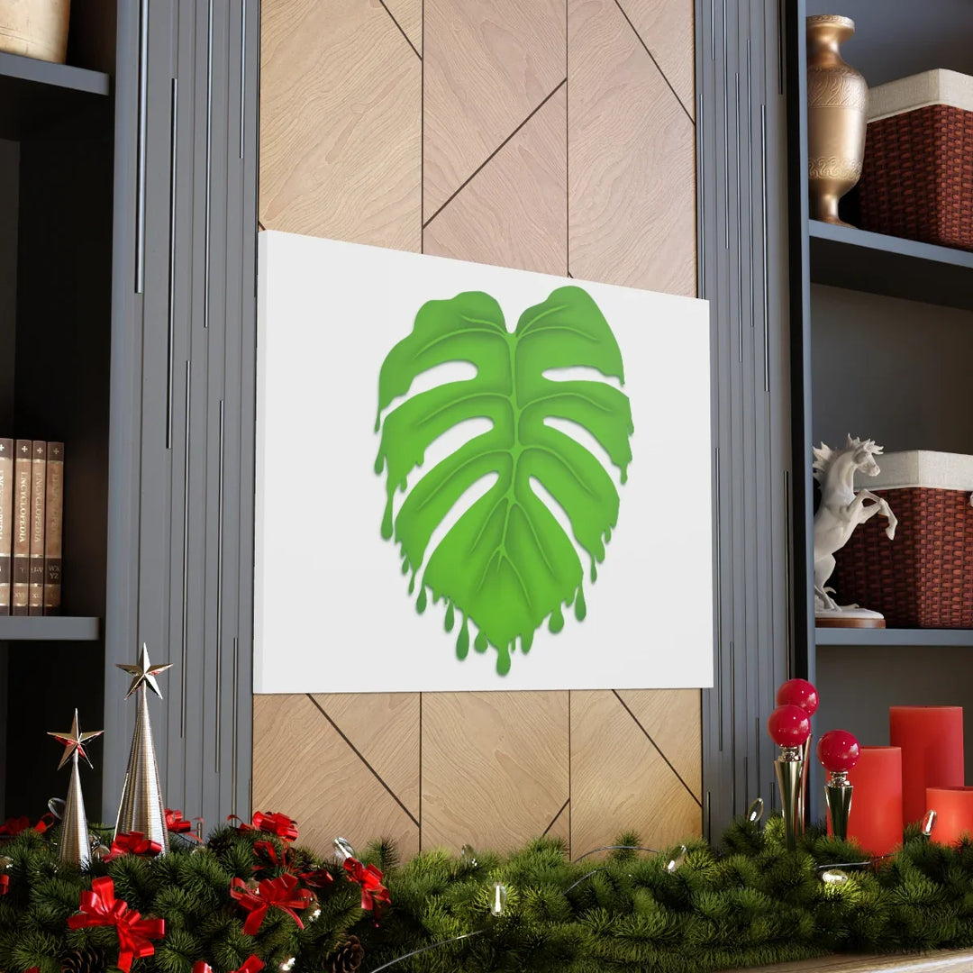 Melting Monstera Canvas | Large Botanical Canvas Art Print With Matte Finish