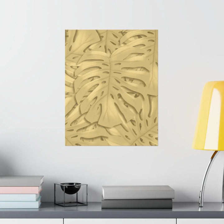Golden Monstera Pattern Print, Poster, Laura Christine Photography & Design, Back to School, Home & Living, Indoor, Matte, Paper, Posters, Valentine's Day promotion, Laura Christine Photography & Design, laurachristinedesign.com