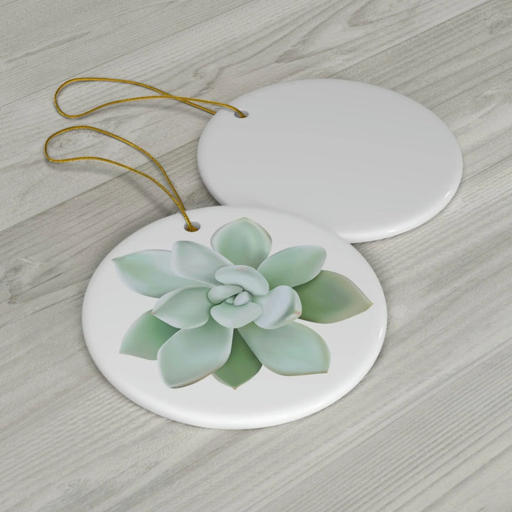 Pachyveria Haagei Succulent Ceramic Ornament, Home Decor, Printify, Ceramic, Christmas, Glossy, Holiday Picks, Home & Living, ornament, Ornaments, Seasonal Decorations, Laura Christine Photography & Design, laurachristinedesign.com