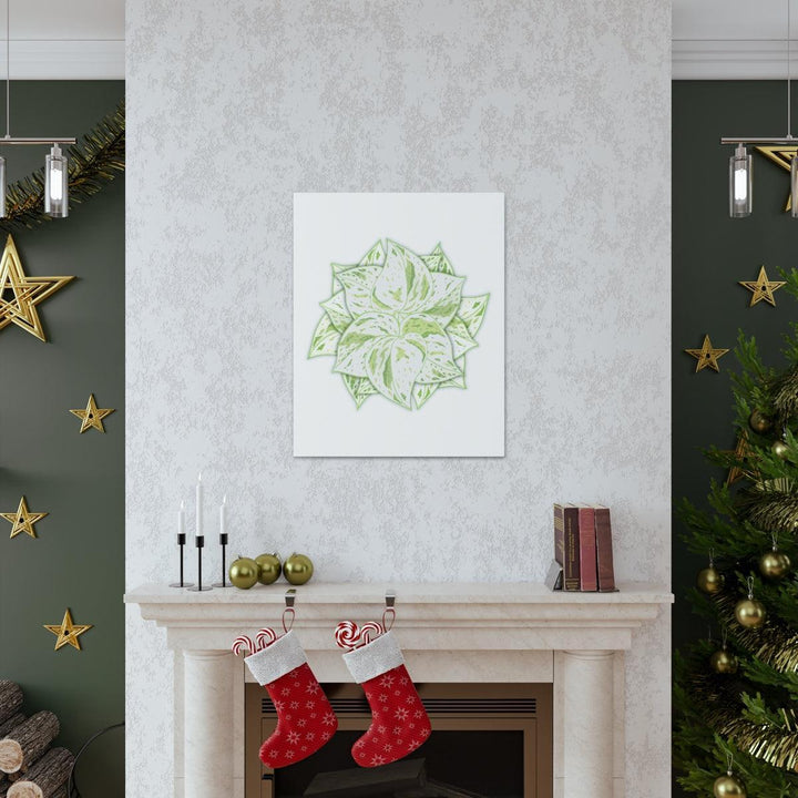 Snow Queen Pothos Canvas – Variegated Leaf Canvas Art Print | Durable Cotton - Laura Christine Photography & Design