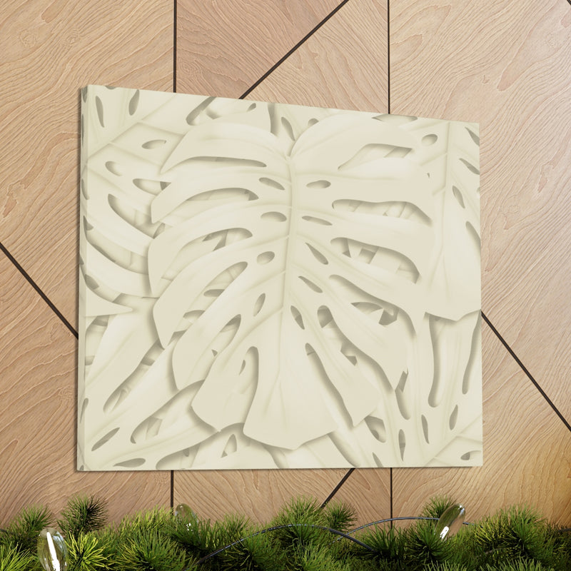 Soft Beige Monstera Canvas