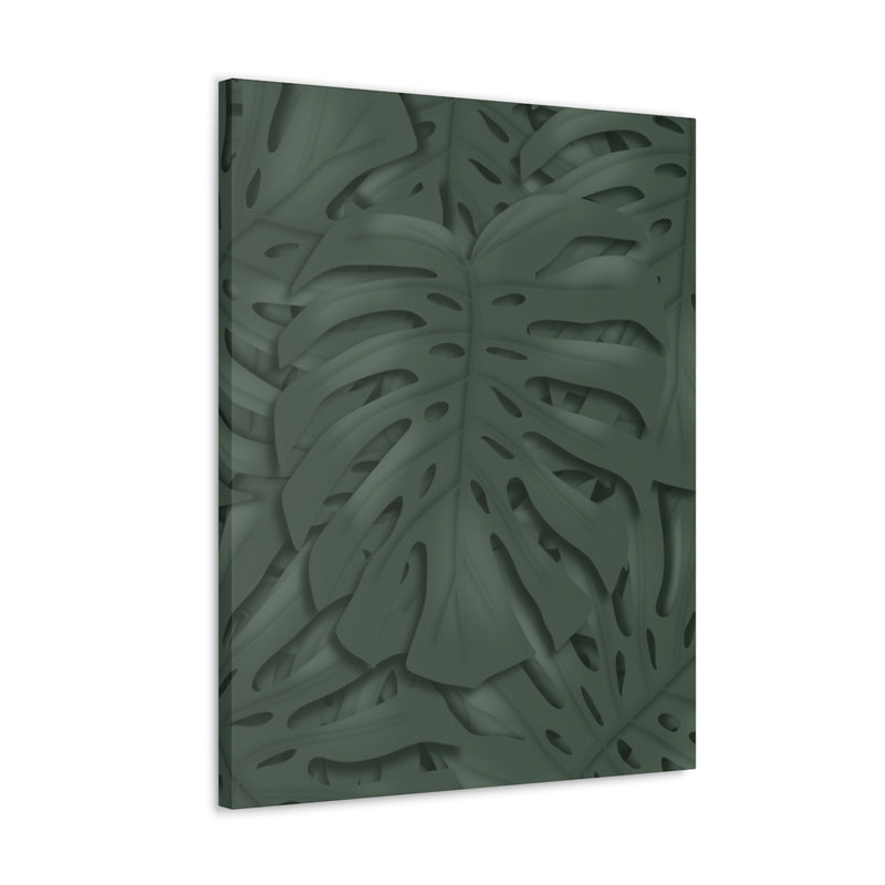 Deep Green Monstera Canvas