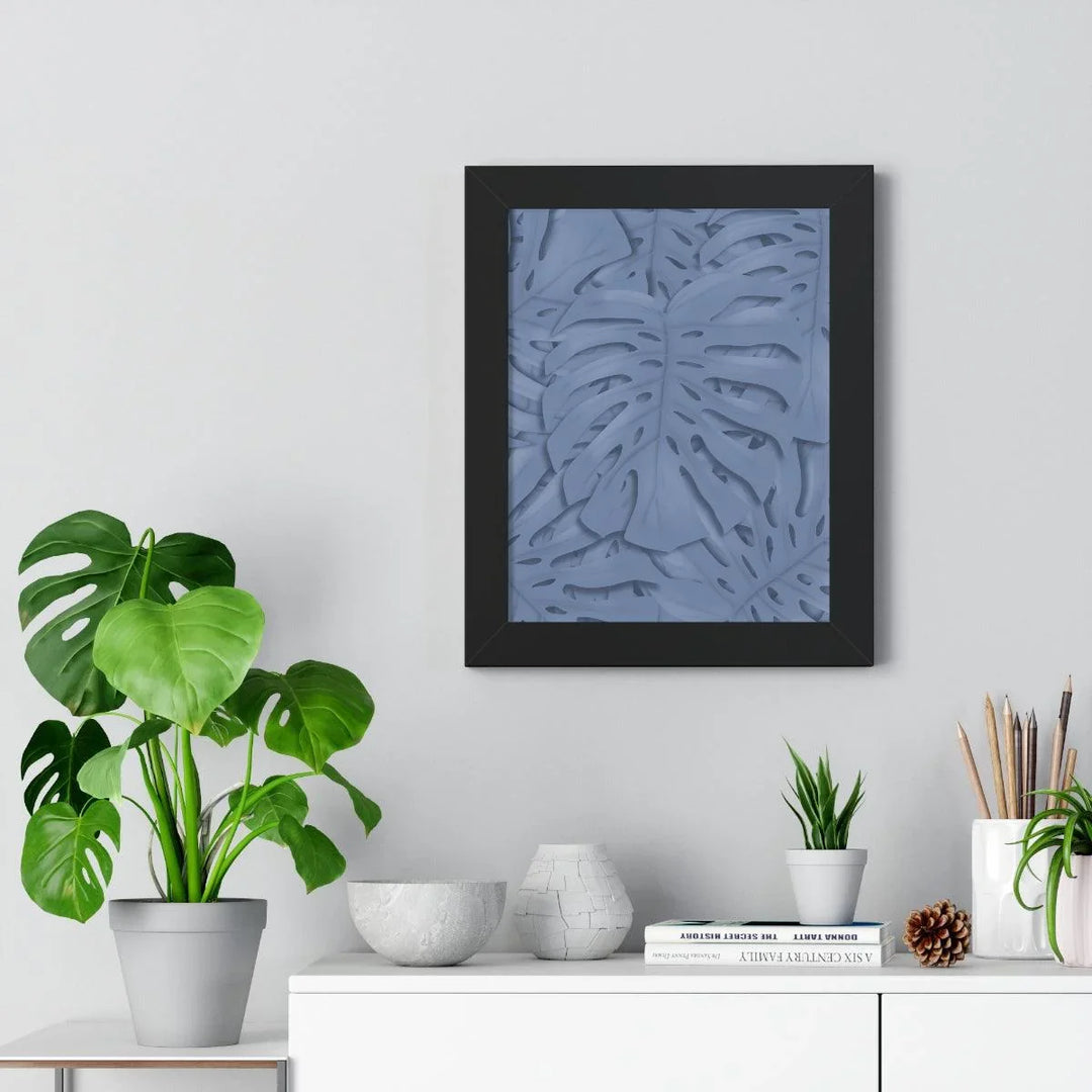 Slate Blue Monstera Framed Print, Poster, Laura Christine Photography & Design, Framed, Home & Living, Indoor, Paper, Posters, Laura Christine Photography & Design, laurachristinedesign.com