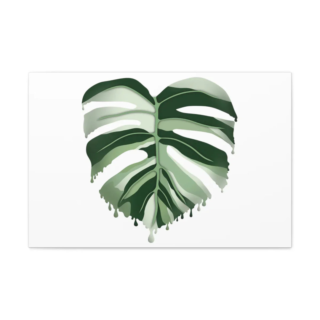 Melting Monstera Albo Canvas | Large Botanical Canvas Art Print With Matte Finish - Laura Christine Photography & Design