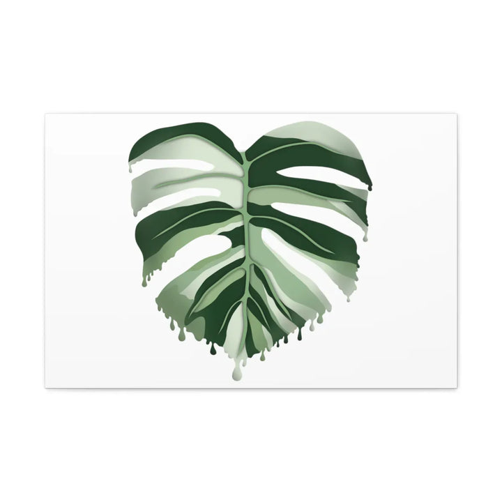 Melting Monstera Albo Canvas | Large Botanical Canvas Art Print With Matte Finish - Laura Christine Photography & Design