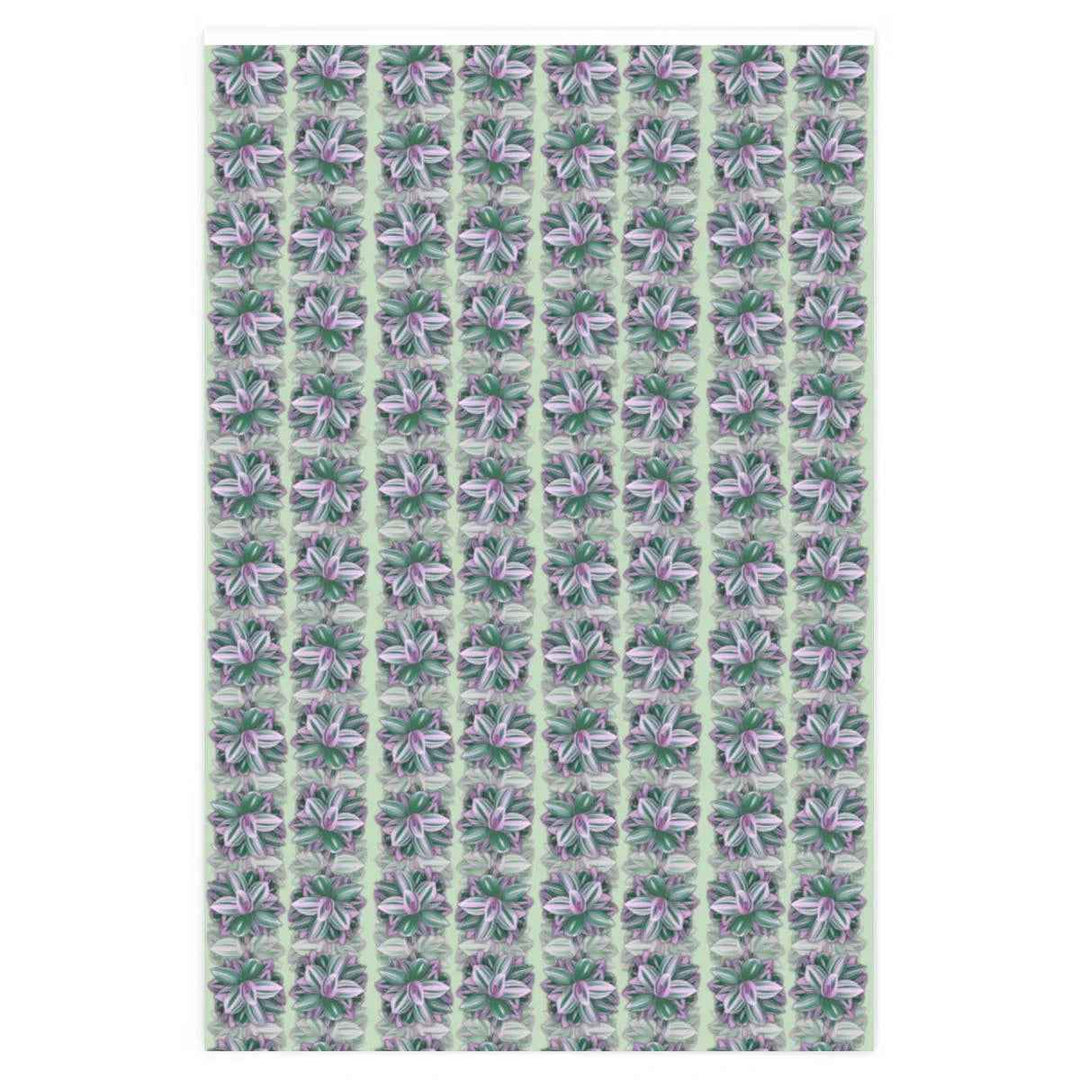 Tradescantia Nanouk Wrapping Paper - Premium Gloss Floral Gift Wrap with Pink Variegated Leaves
